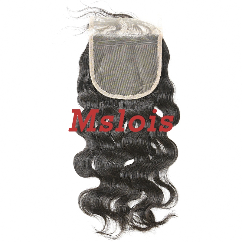 #1b Brazilian Raw Human Hair 4x4 Lace Closure Ocean Wave