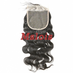 #1b Brazilian Raw Human Hair 4x4 Lace Closure Ocean Wave