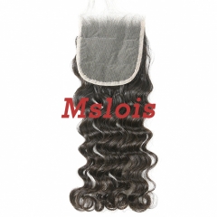 #1b Brazilian Raw Human Hair 4x4 Lace Closure Deep Wave