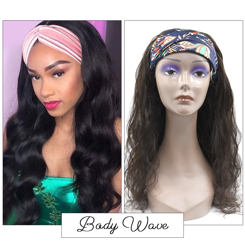 #1b Brazilian Raw Human Hair Head Band Wig Body Wave