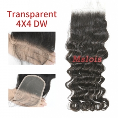 #1b Brazilian Virgin Human Hair 4x4 Lace Closure Deep Wave