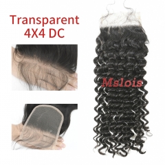 #1b Brazilian Virgin Human Hair 4x4 Lace Closure Deep Curly