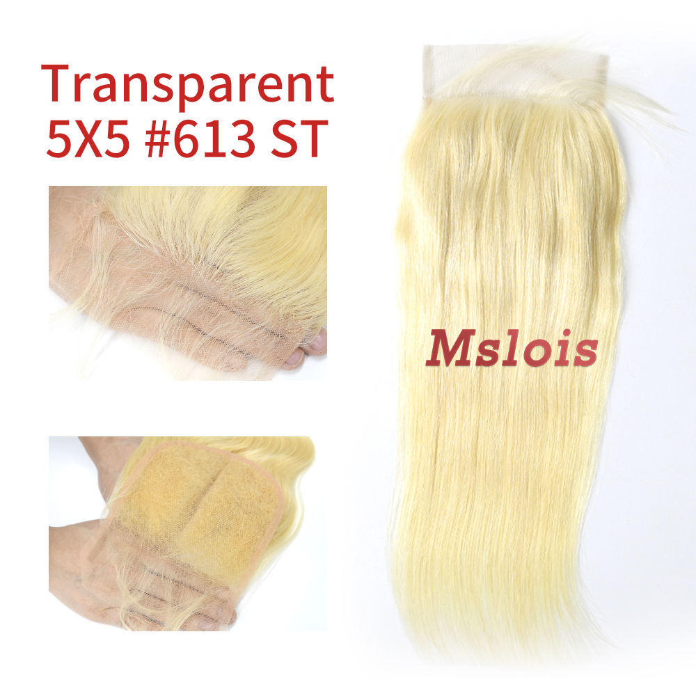 Blonde #613 European Raw Human Hair 5×5 Lace Closure Straight