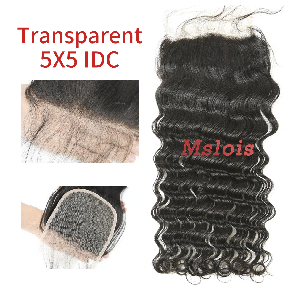 #1b Brazilian Virgin Human Hair 5×5 Lace Closure Indian Curly