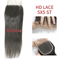 HD Lace Virgin Human Hair Straight 5×5 Lace Closure