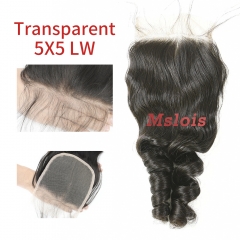 #1b Brazilian Virgin Human Hair 5×5 Lace Closure Loose Wave