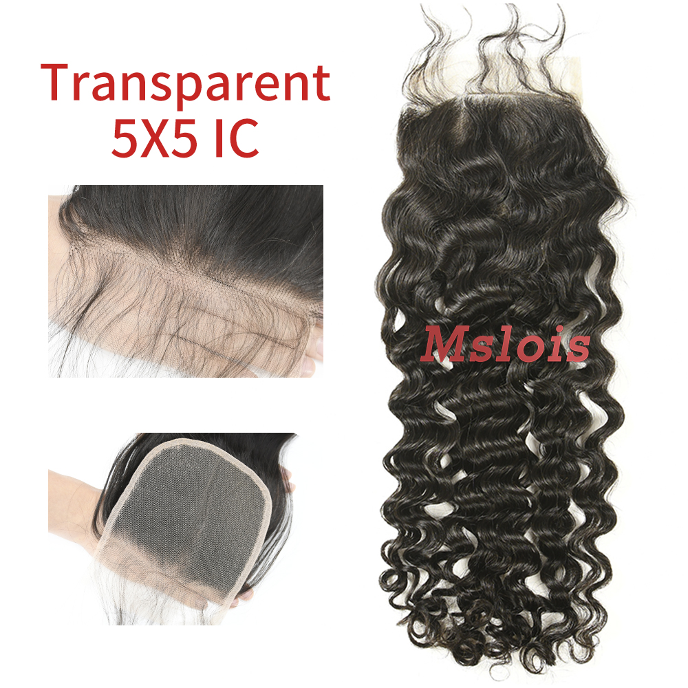 #1b Brazilian Virgin Human Hair 5×5 Lace Closure Italian Curly