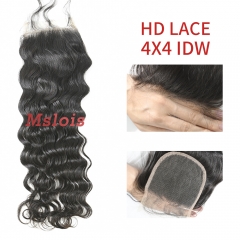 HD Lace Virgin Human Hair Indian Wave 4x4 Lace Closure