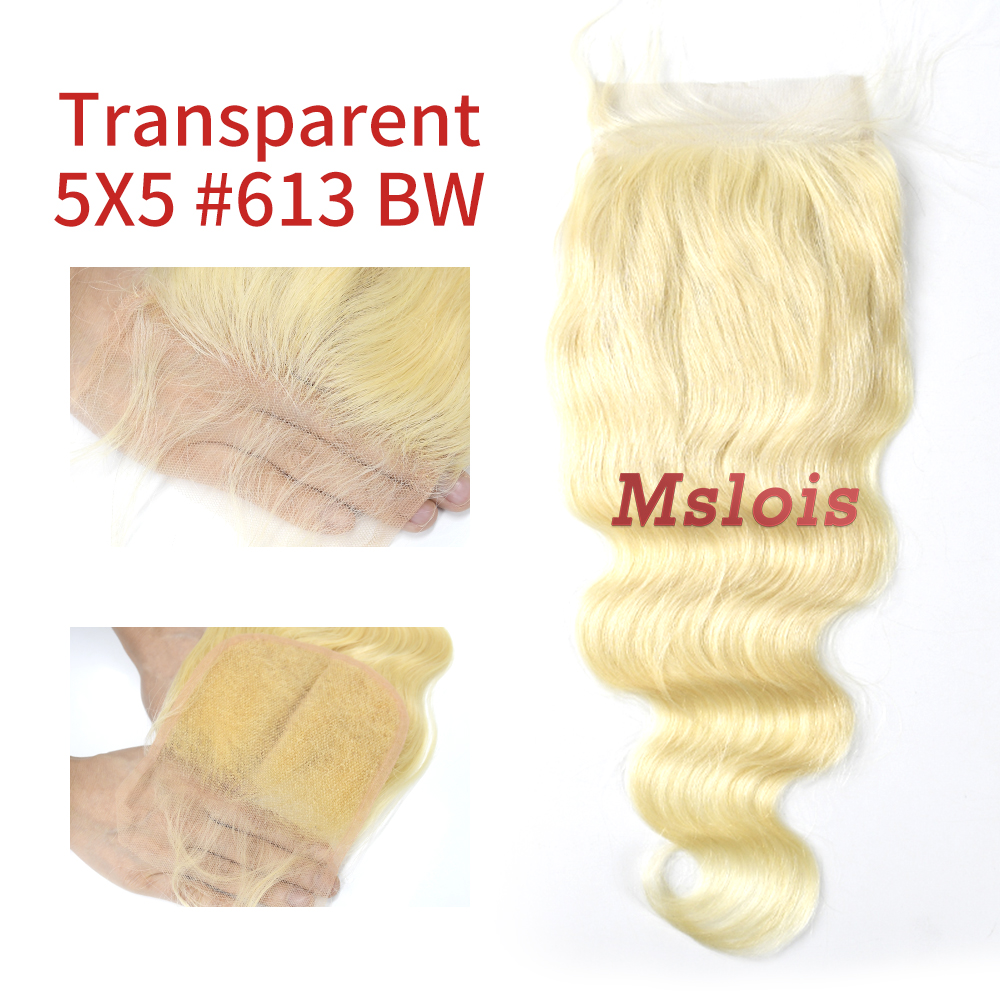 Blonde #613 European Virgin Human Hair 5×5 Lace Closure Body Wave