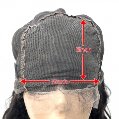 Natural #1b Brazilian Virgin Human Hair 5×5 closure wig Deep Curly