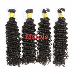 #1b Brazilian Raw Human Hair Weft with 13×4 Frontal Deep Curly
