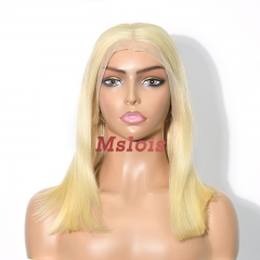 Straight blonde Color Transparent Lace 13X4 Bob Wig