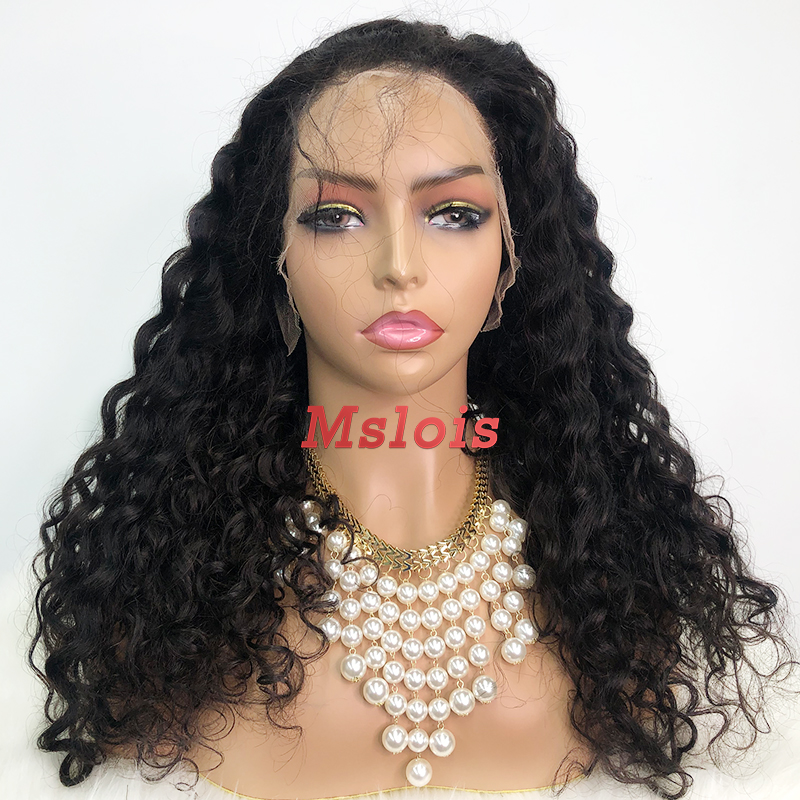 #1b Brazilian Raw Human Hair 13x4 Frontal wig italy curly