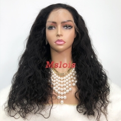 Natural #1b Brazilian Virgin Human Hair 13x4 frontal wig indian wavy