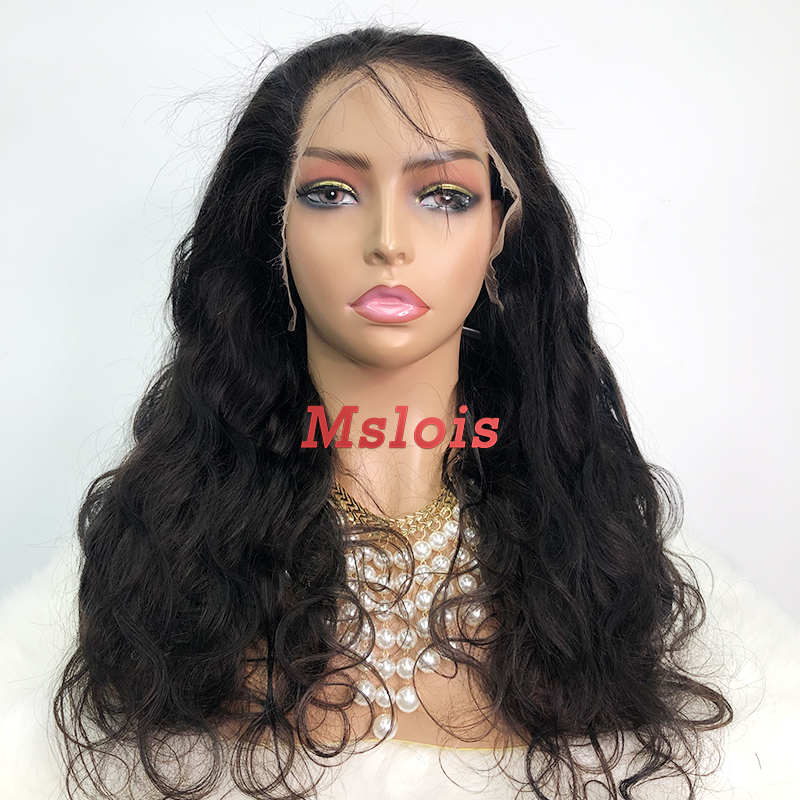 Natural #1b Brazilian Virgin Human Hair 13x4 frontal wig body wave