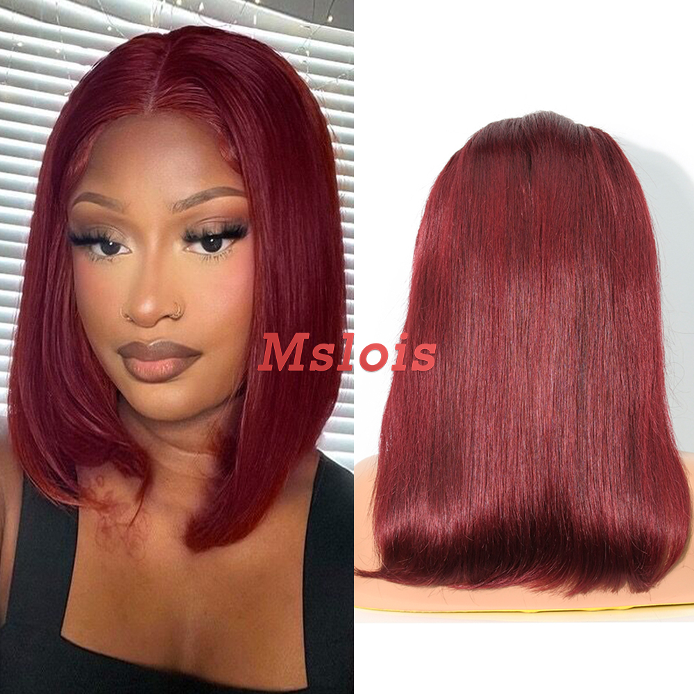 Straight 99j Color Transparent Lace 13X4 Bob Wig