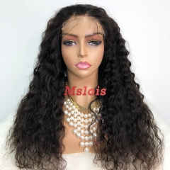 #1b Brazilian Raw Human Hair 5x5 closure wig indian wavy