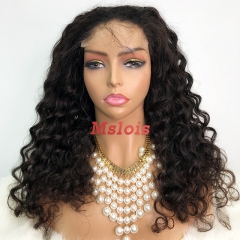 #1b Brazilian Raw Human Hair 4x4 closure wig deep wave