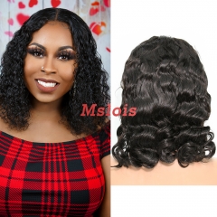 Indian Wave Natural Color Transparent Lace 13X4 Bob Wig