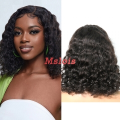 Deep Wave Natural Color Transparent Lace 13X4 Bob Wig