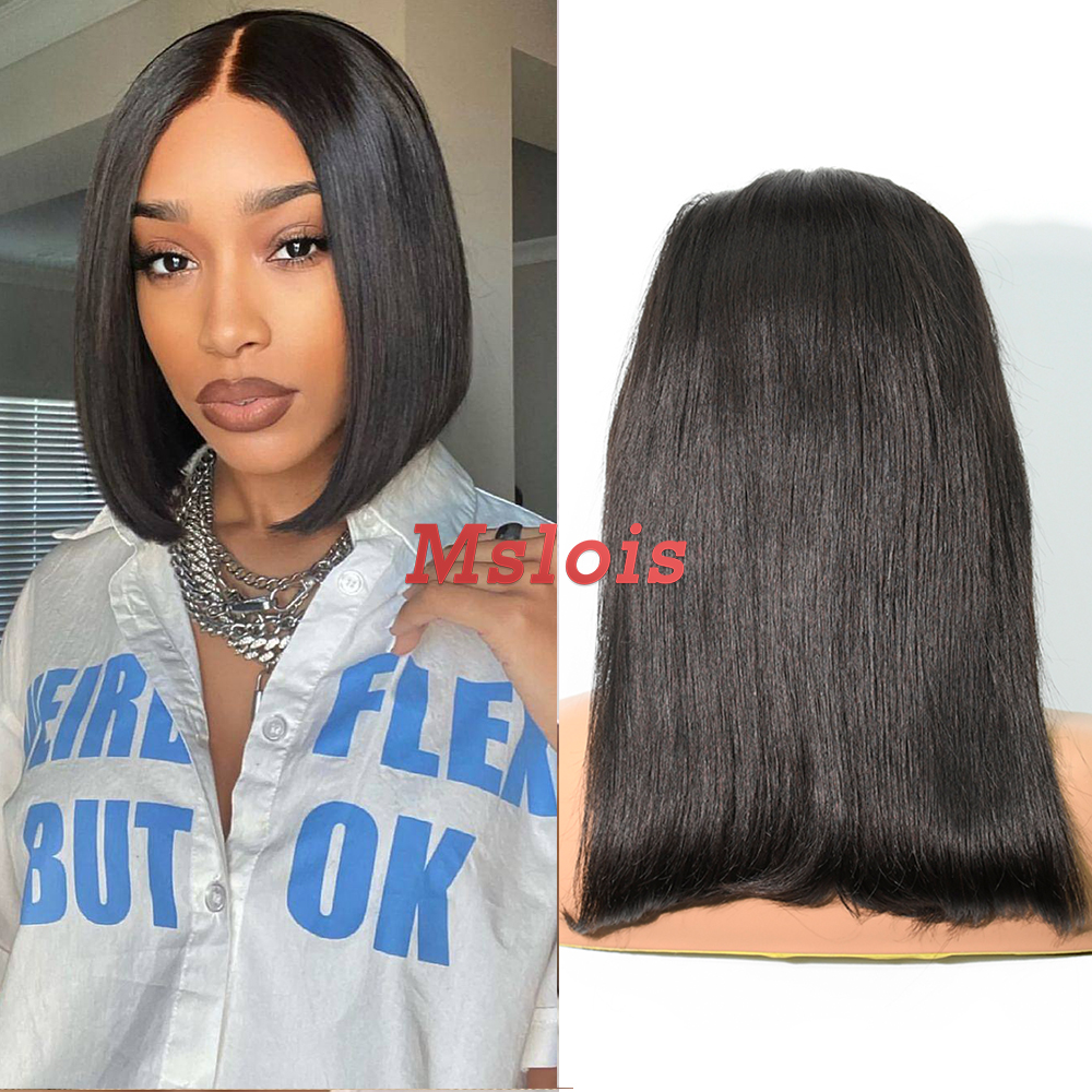 Straight 1b Color Transparent Lace 13X4 Bob Wig