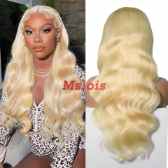 #613 Blonde European Raw Human Hair Transparent Full Lace Wig Body Wave