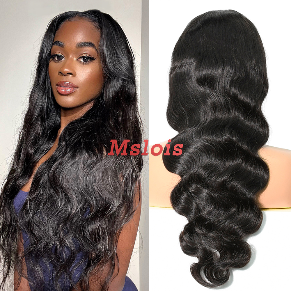 #1b Brazilian Virgin Human Hair Transparent Full Lace Wig Body Wave