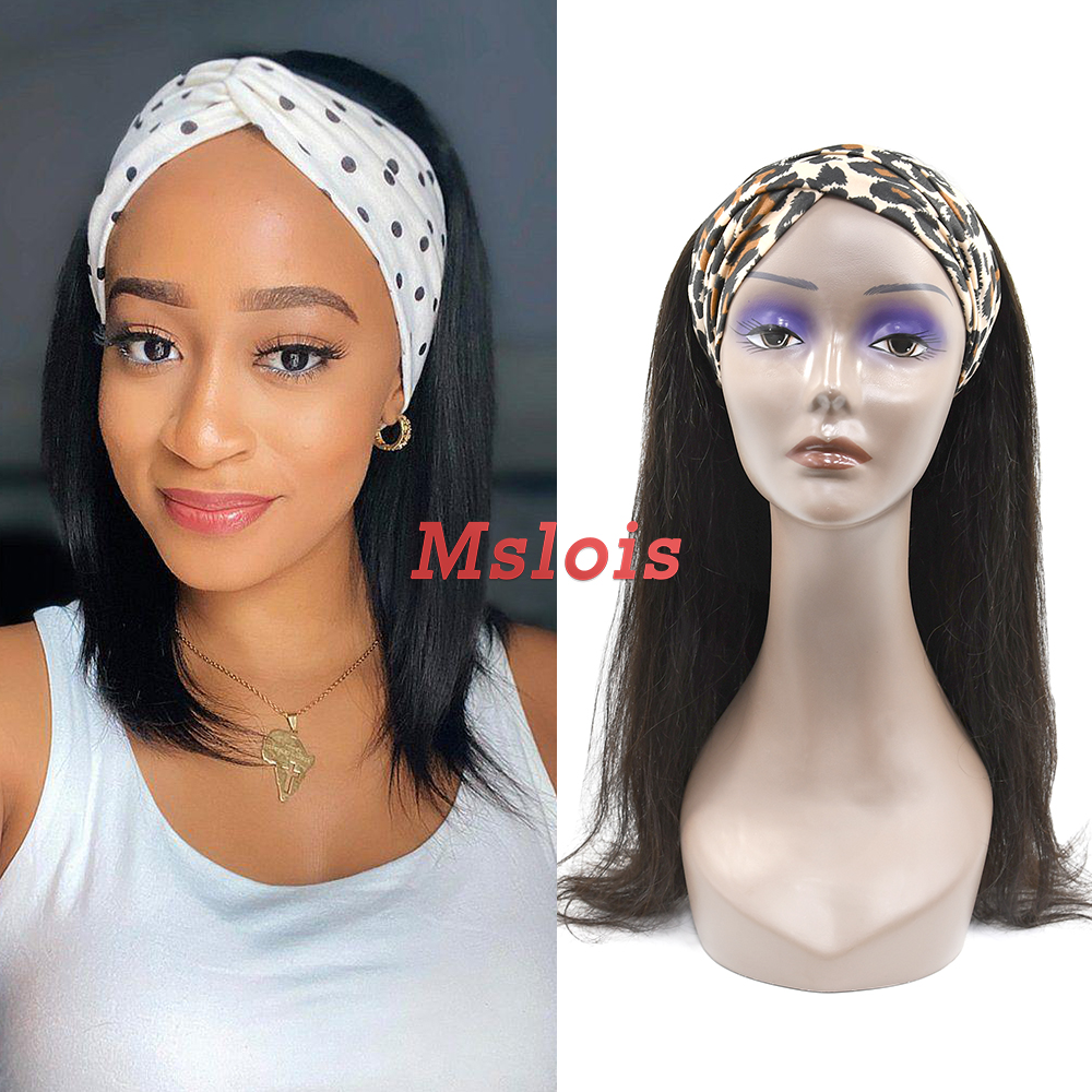 #1b Brazilian Virgin Human Hair Head Band Wig Straight