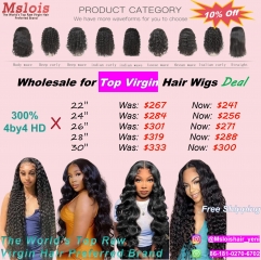 300%(22''-30'')4x4 HD Lace Top Virgin Single Wig Deal or Group Orders