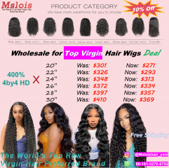 400%(20''-30'') 4x4 HD Lace Top Virgin Hair Single Wig Deal or Group Orders