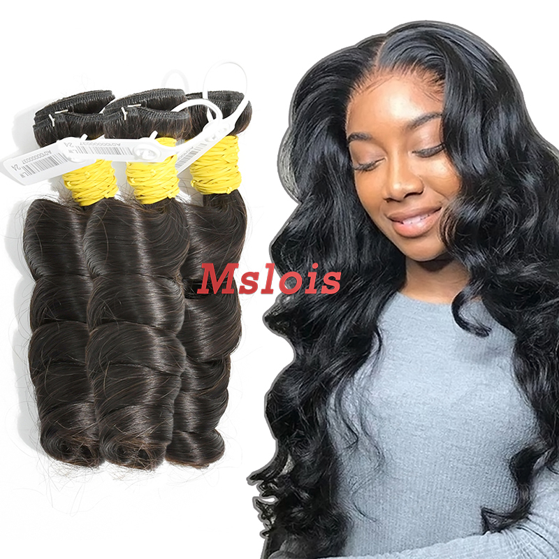 #1b Indian Raw Human Hair Weft loose wave