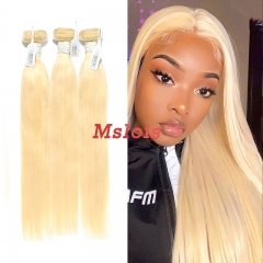 #613 Blonde European Virgin Human Hair Weft Straight