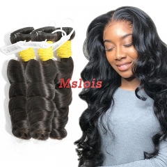 #1b Malaysian Raw Human Hair Weft loose wave