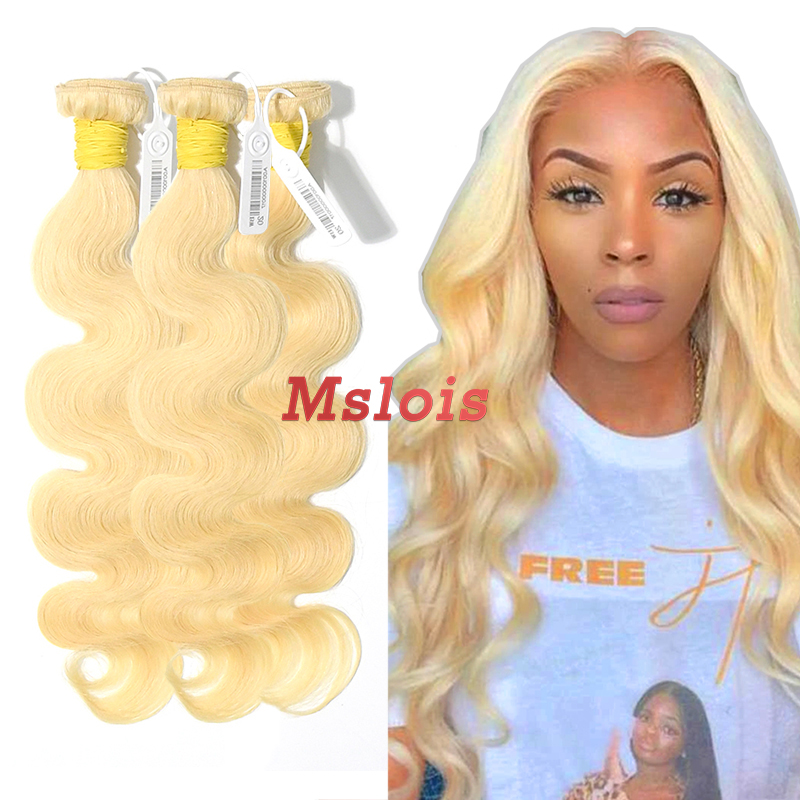 #613 Blonde European Raw Human Hair Weft body wave