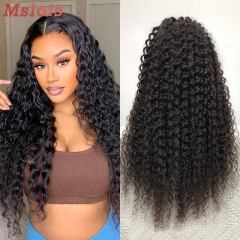 Natural #1b Brazilian Virgin Human Hair 5×5 closure wig Deep Curly