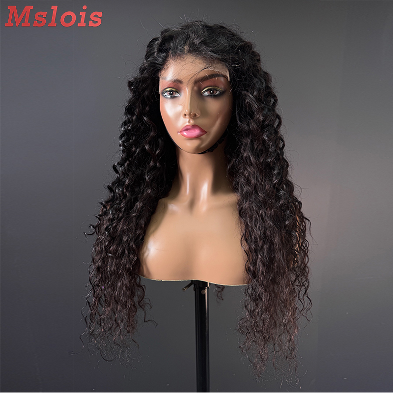 #1b Brazilian Raw Human Hair 4x4 closure wig indian wavy