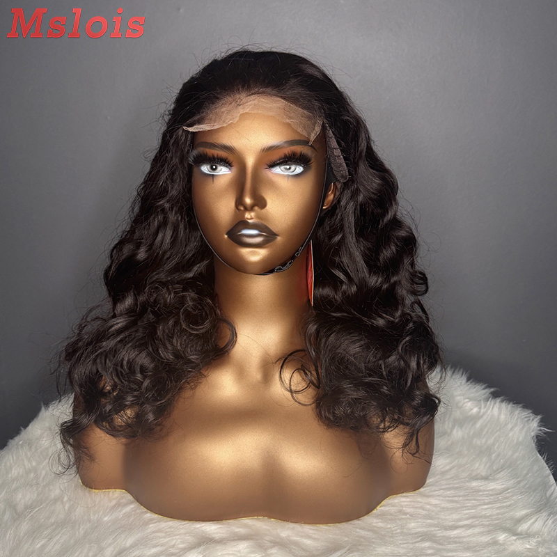 #1b Brazilian Raw Human Hair 4x4 closure wig ocean wave