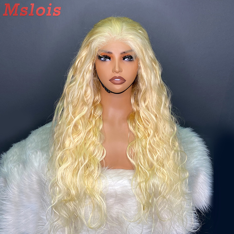 #613 Blonde European Virgin Human Hair 4x4 closure wig body wave