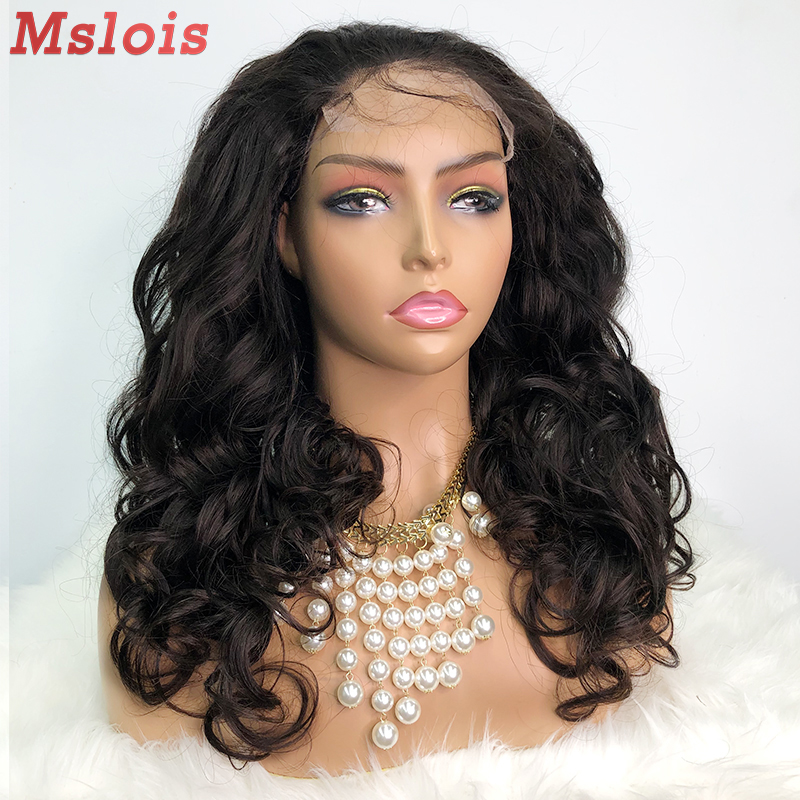 #1b Brazilian Raw Human Hair 4x4 closure wig loose wave